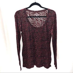 Maurices extra large red and black long sleeve tee